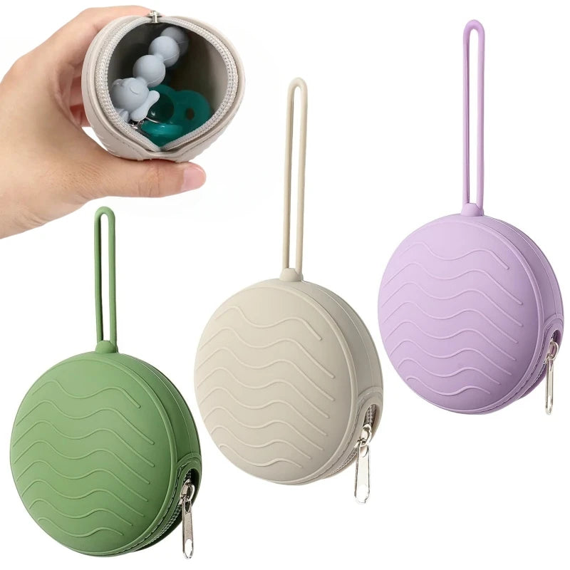 ! Siliconen Fopspeen Opbergdoos met Rits – Draagbare Speenhouder voor Baby’s